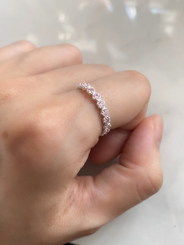 R1475 Pink Sterling Silver Ring