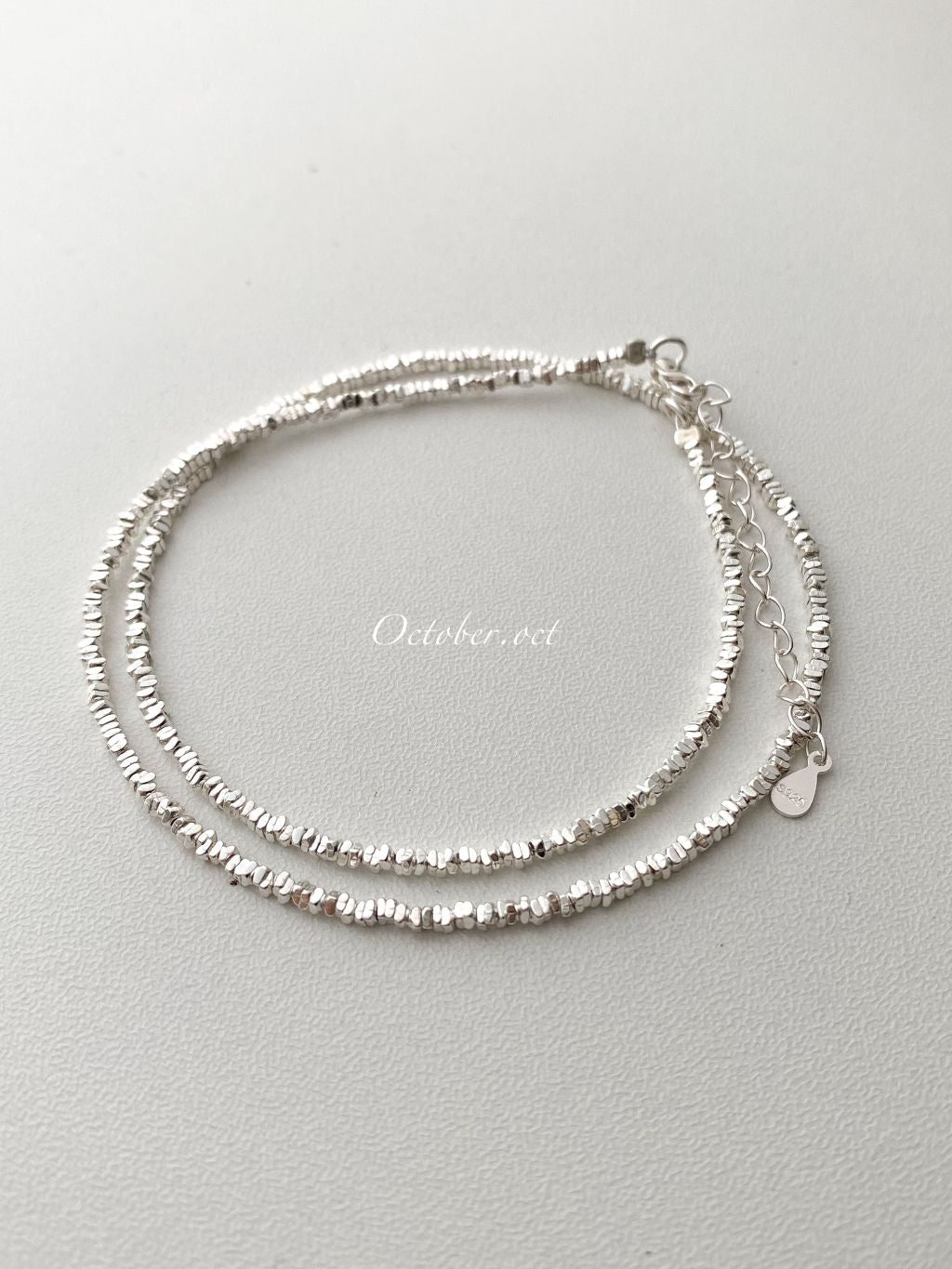 N1175 Crushed Silver Clavicle Necklace