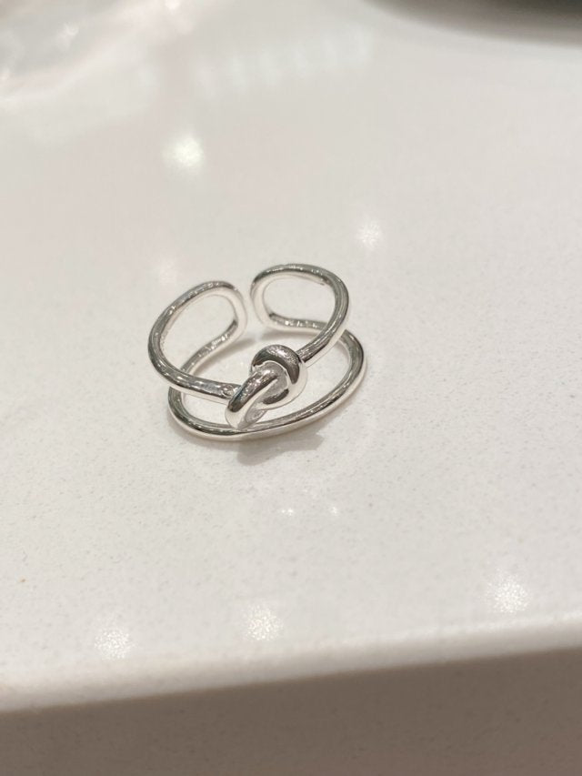 R1393 Sterling Silver Knot Open Ring