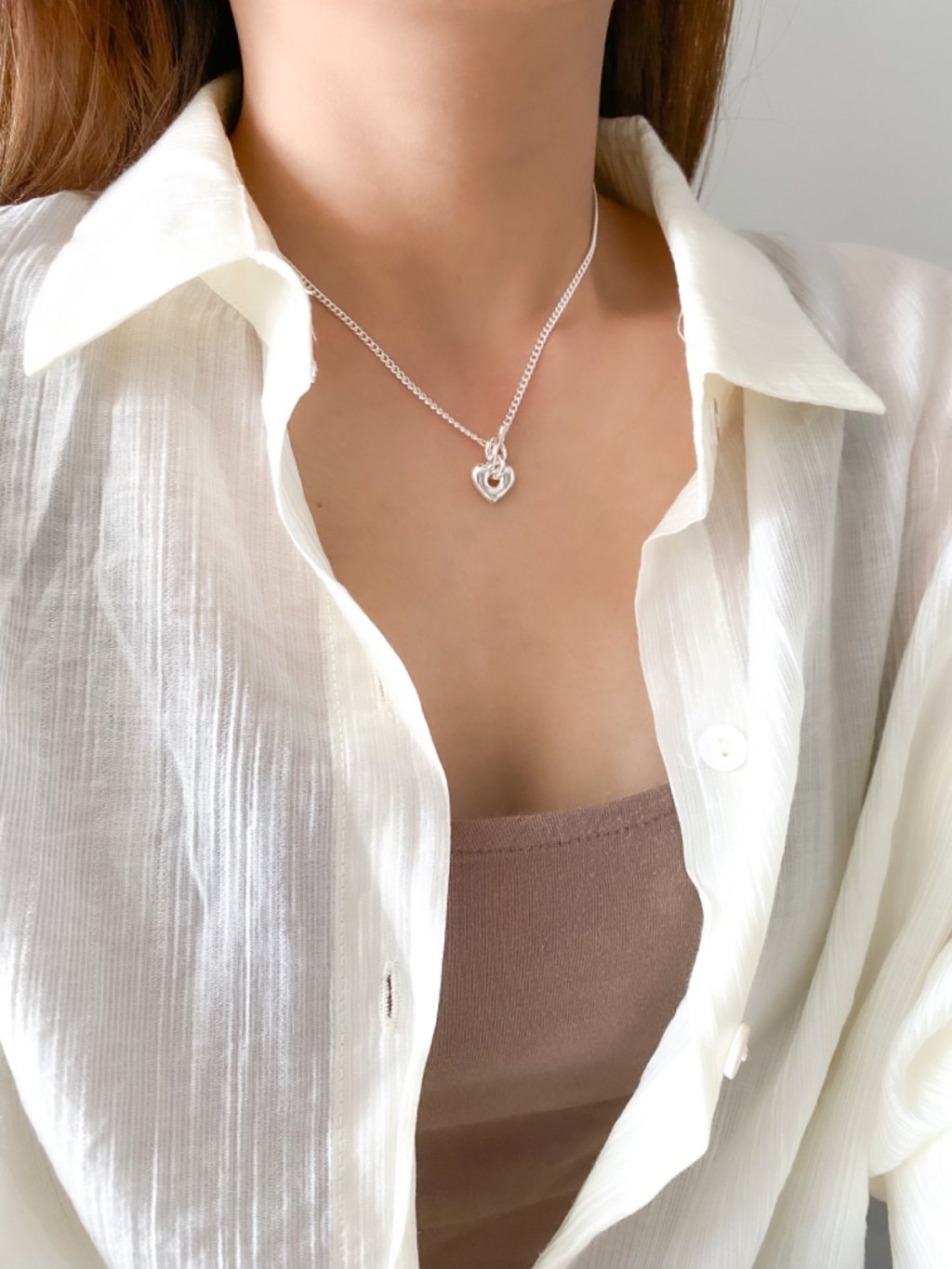 N1215/N1216 Solid T-Bar Heart Necklace