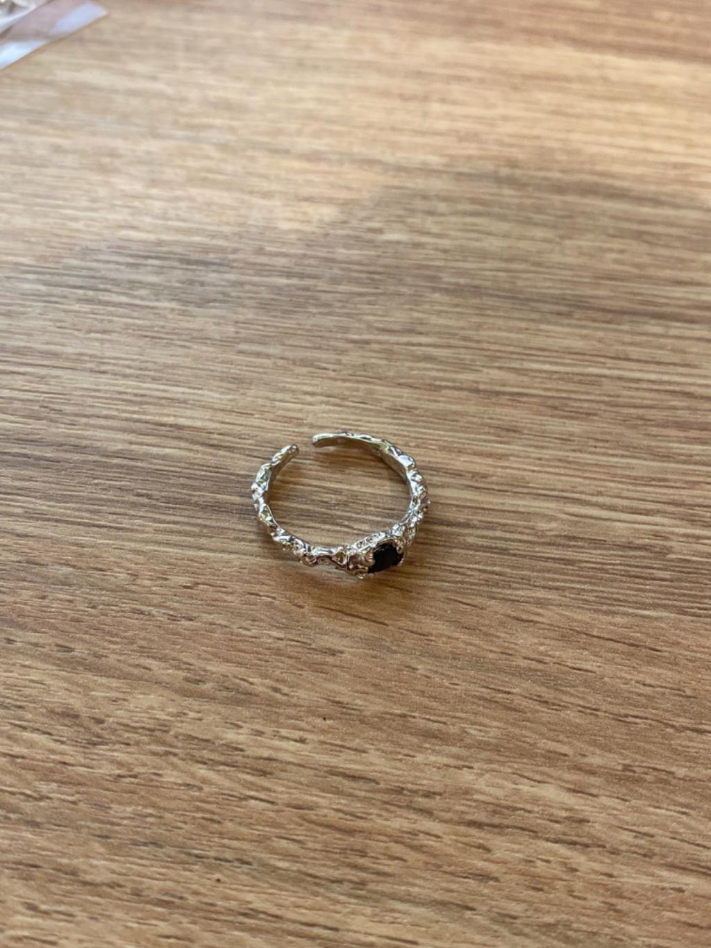 R1563 Black Obsidian Lava Ring