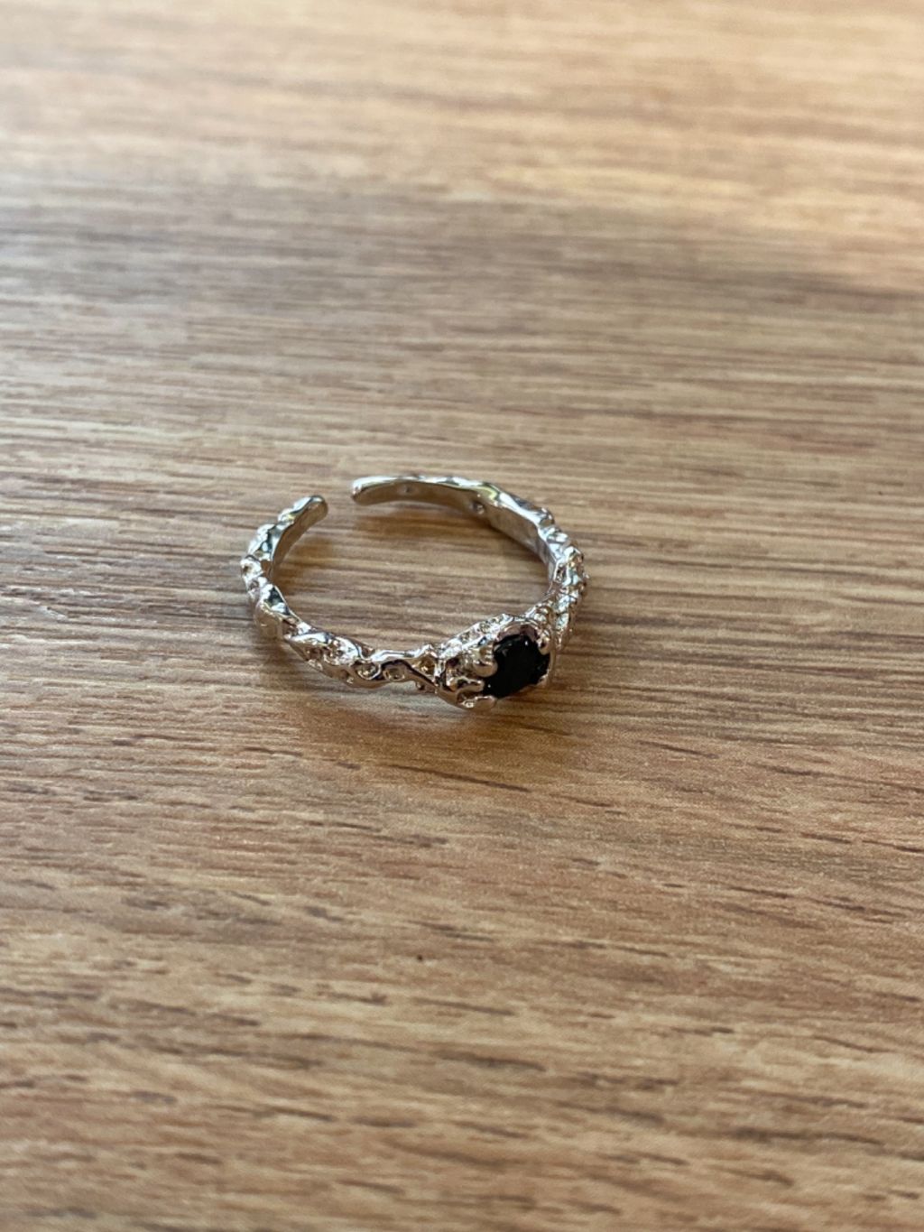 R1563 Black Obsidian Lava Ring