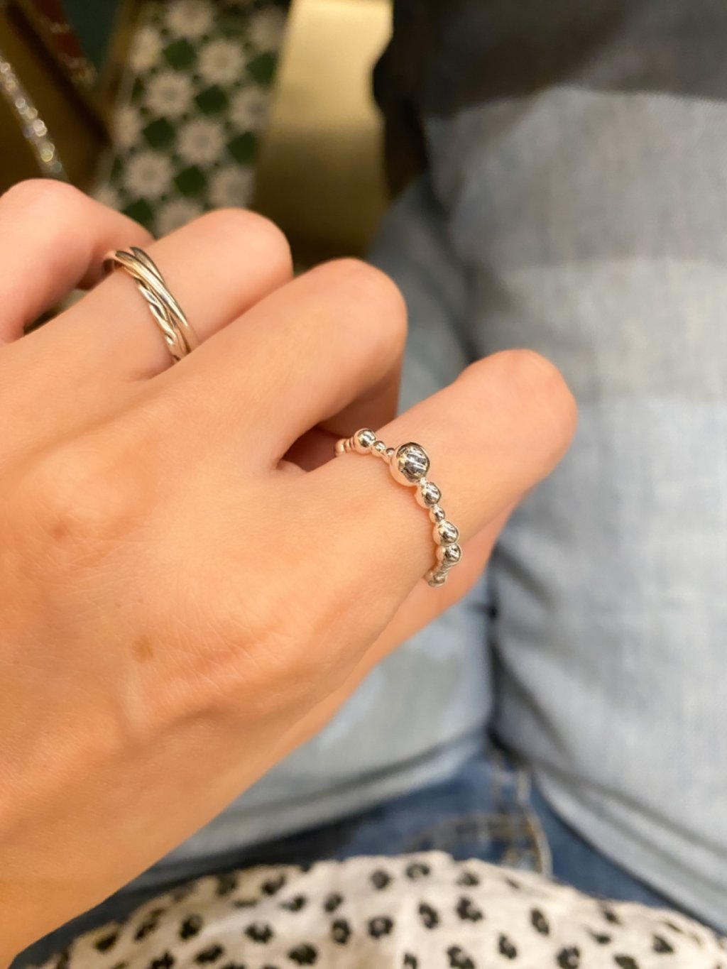 R1572 Large and Small Beaded Ring