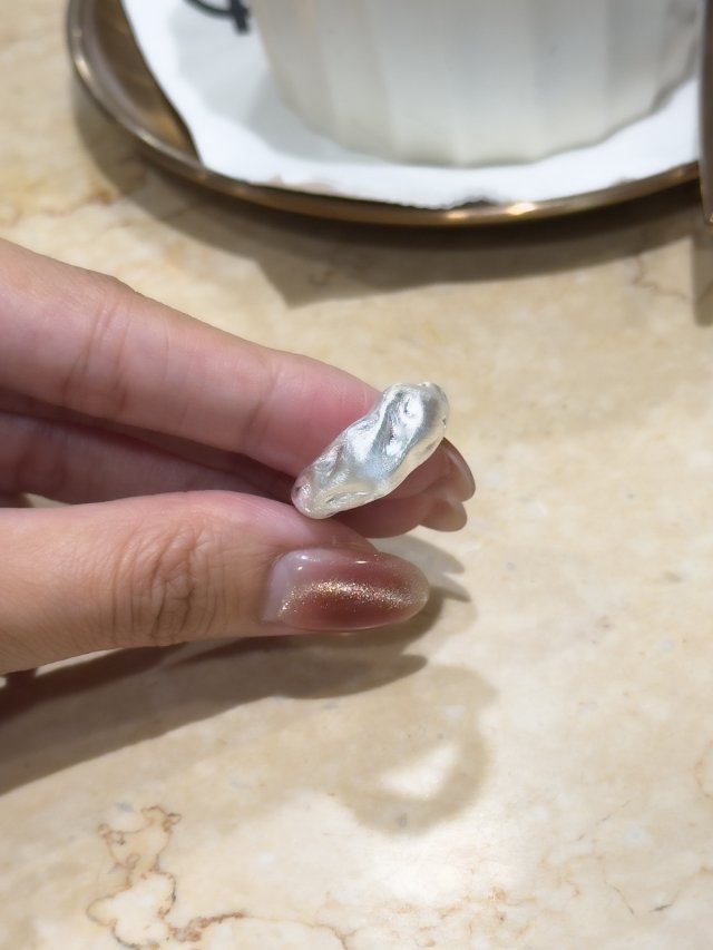 R1610 Irregular Fluid Matte Sterling Silver Ring