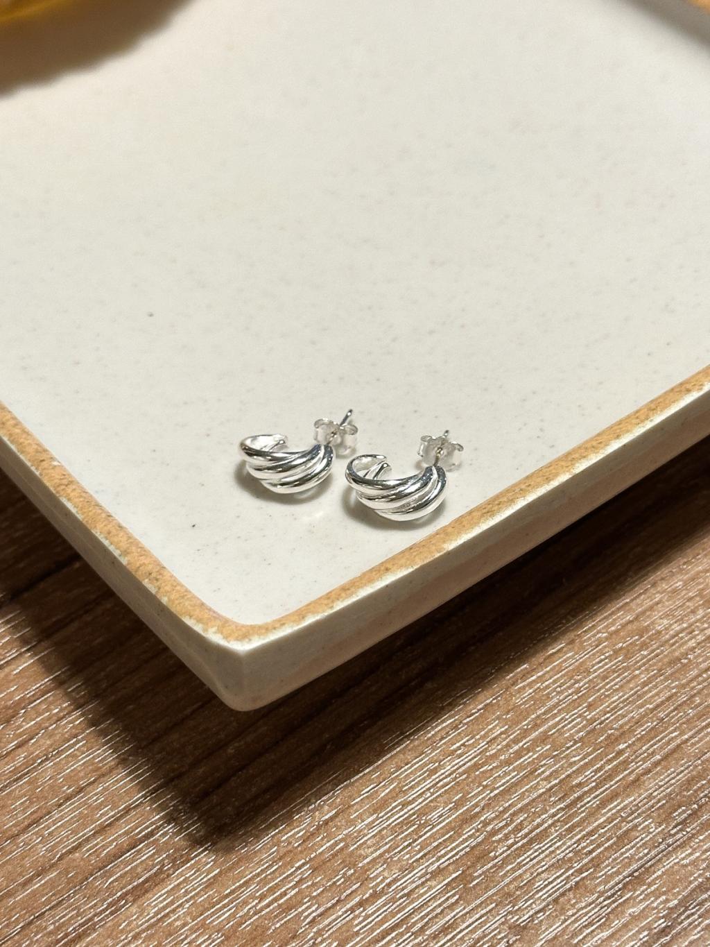 E1422 Slanted Smooth Earrings