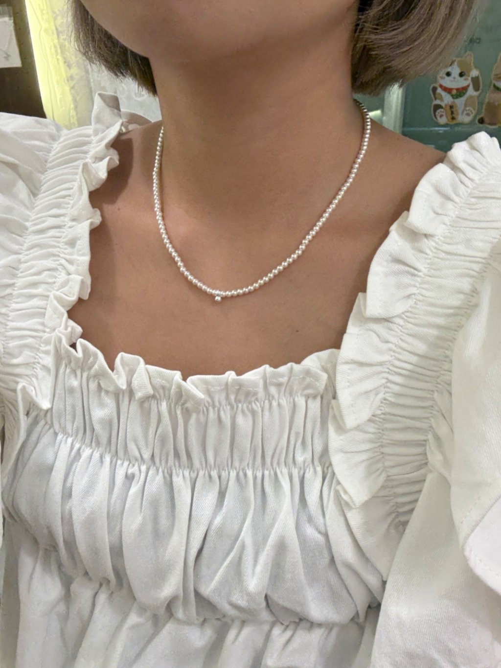 N1299 Faux Pearl Bead Necklace