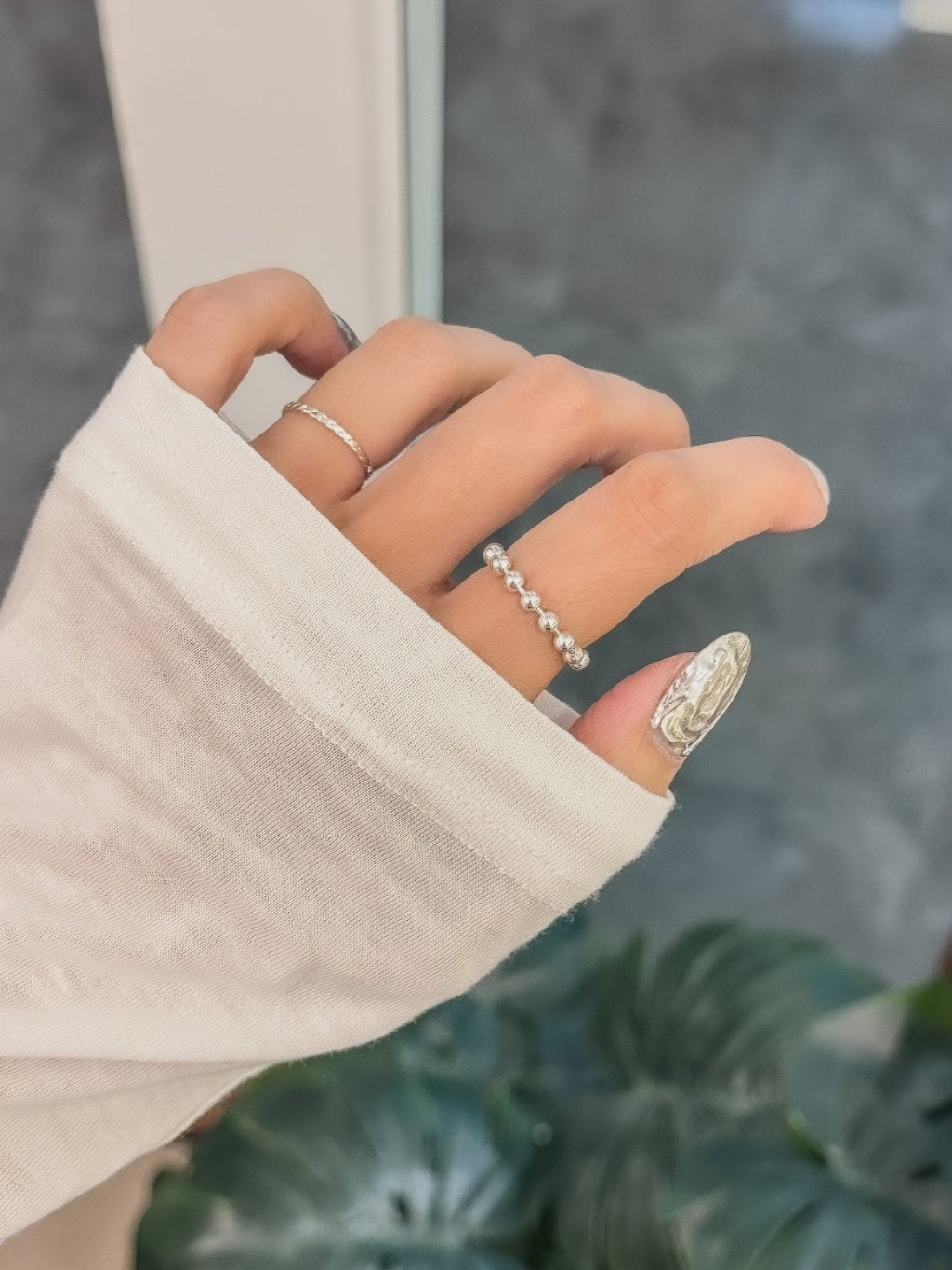 R1669 Bead Chain Ring