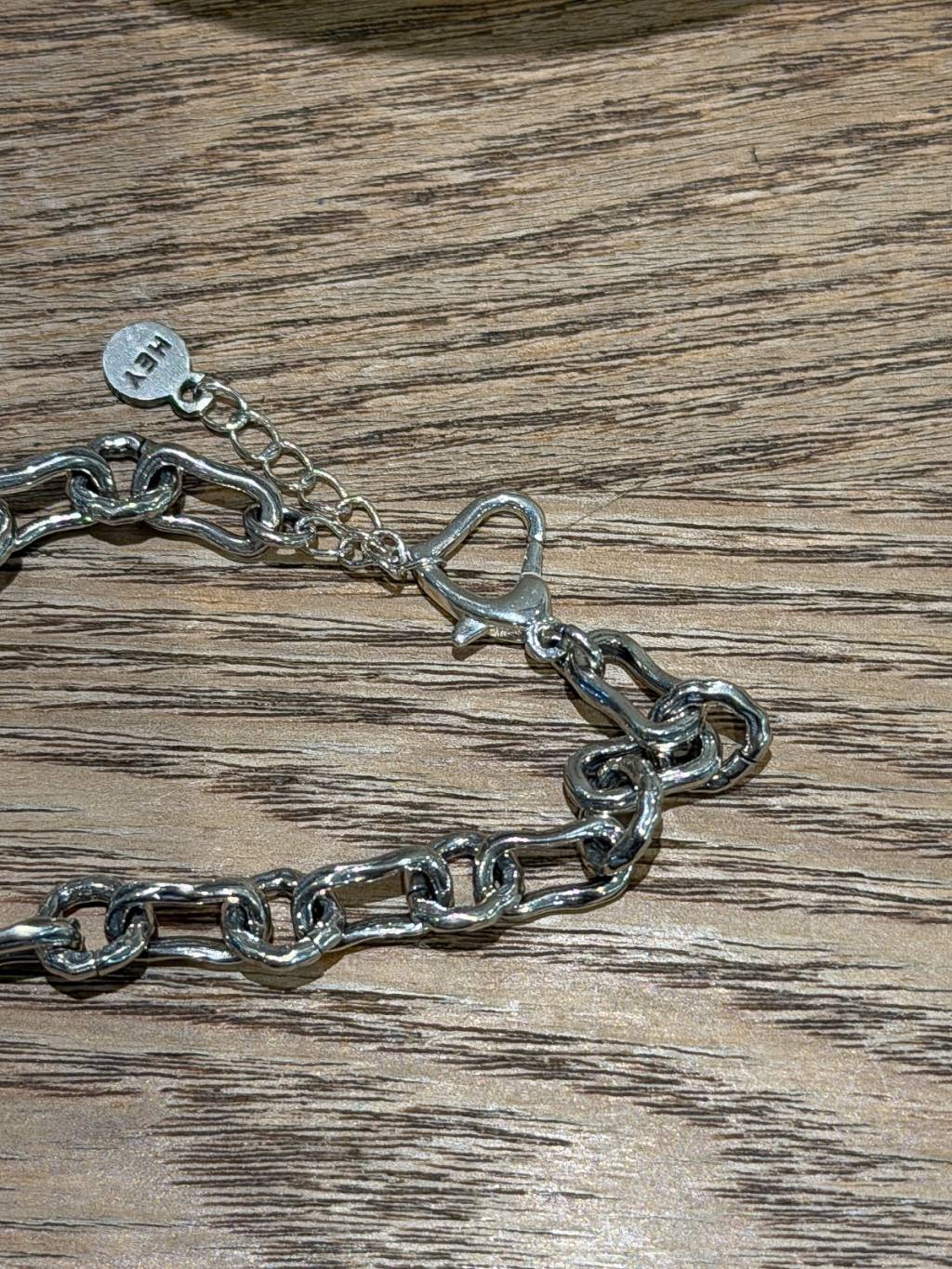 B1535 做旧爱心锁重工手链