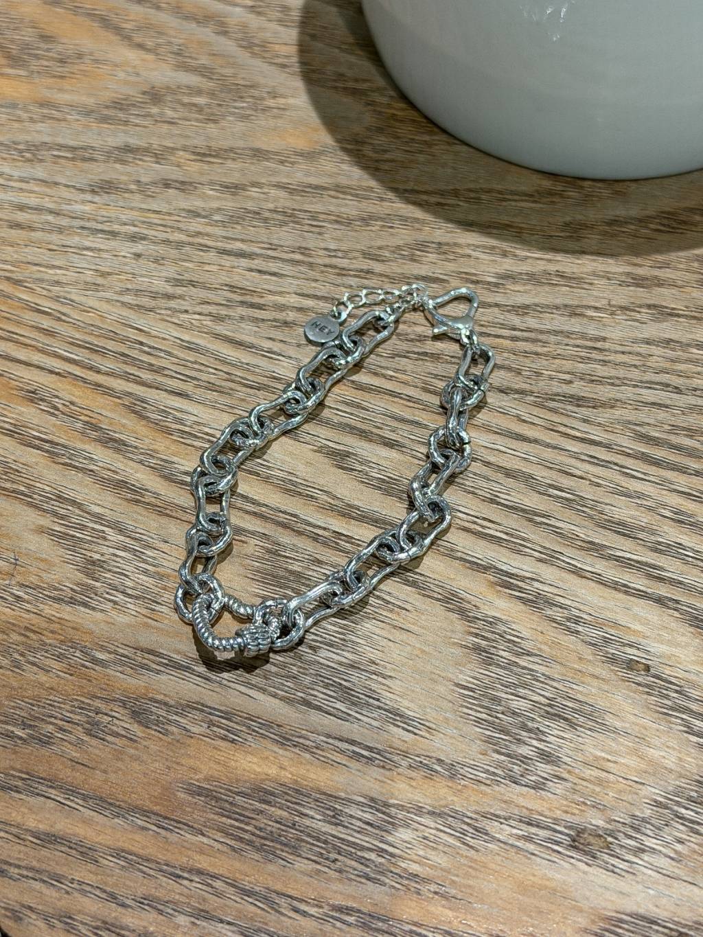 B1535 做旧爱心锁重工手链
