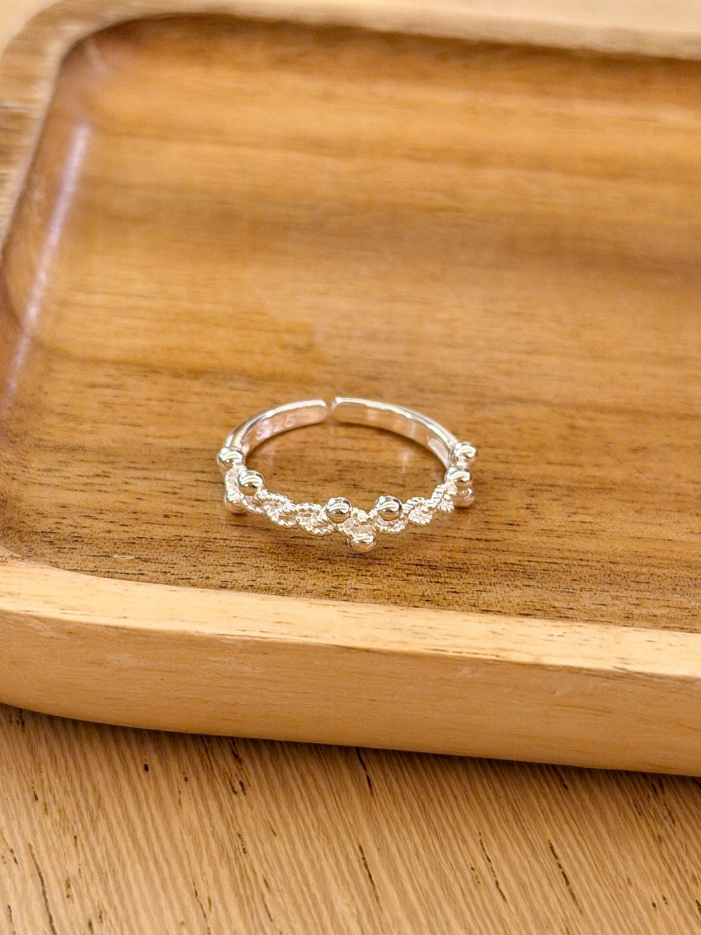 R1732 Woven Pom Pom Ring