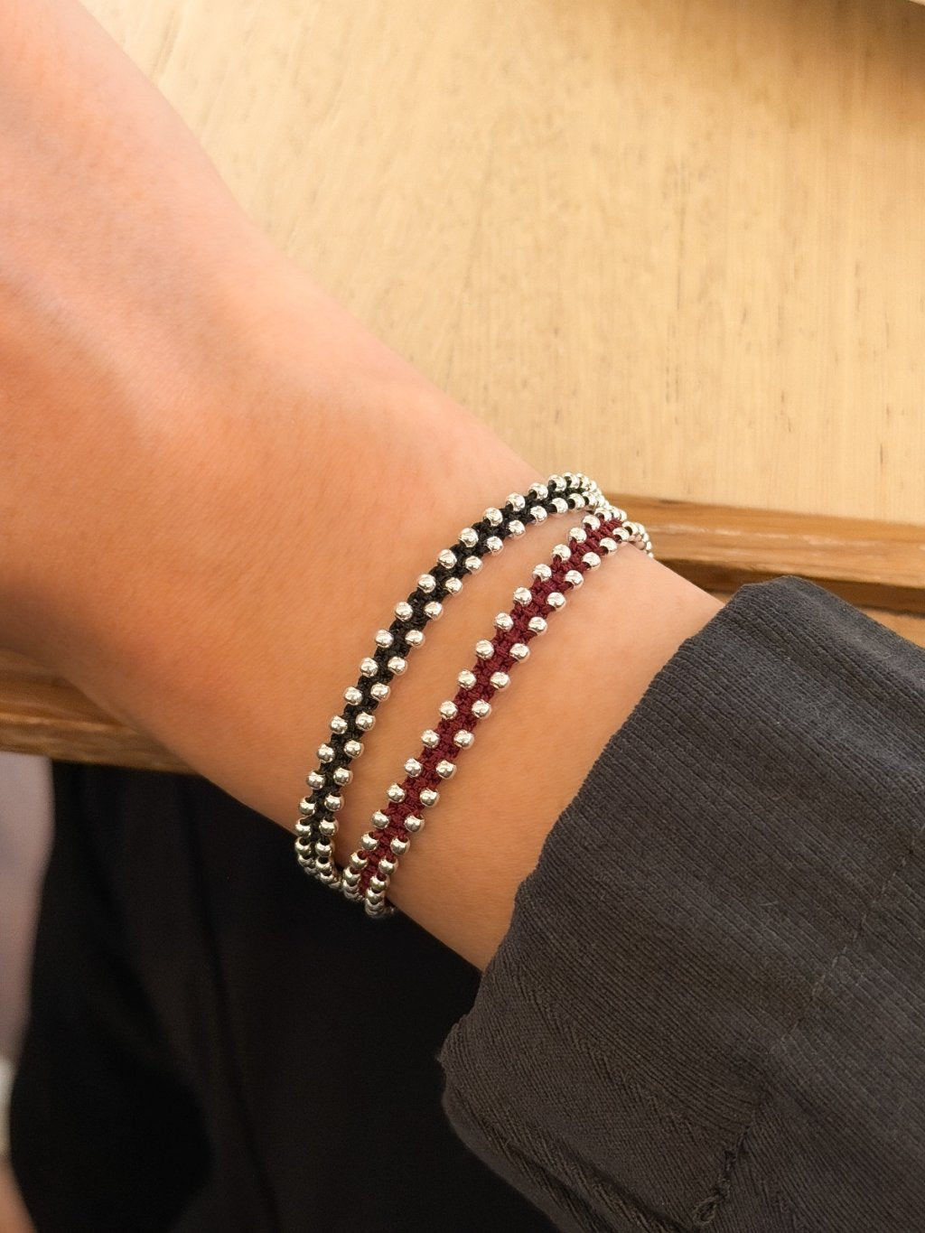 B1540 3MM Beaded Double Strand Bracelet