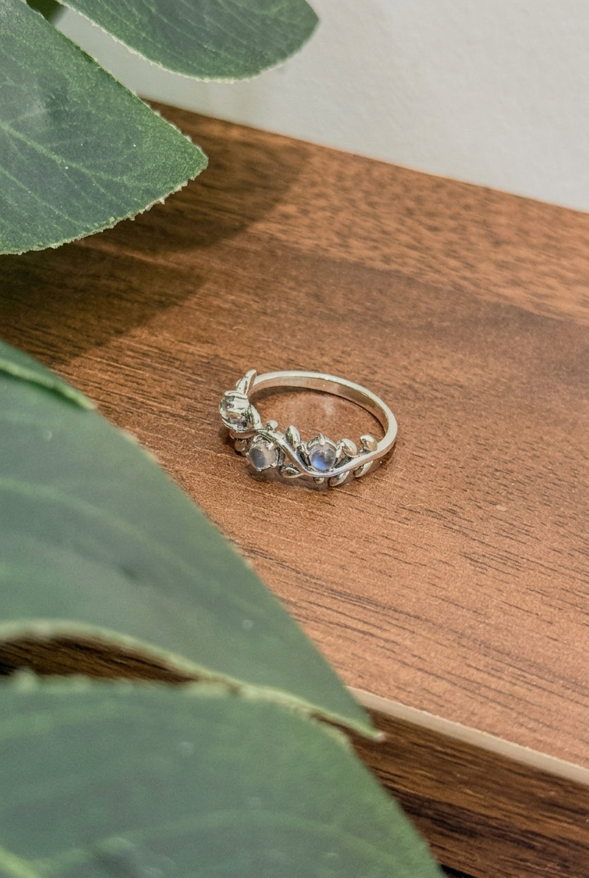 R1756 Moonstone Vine Ring