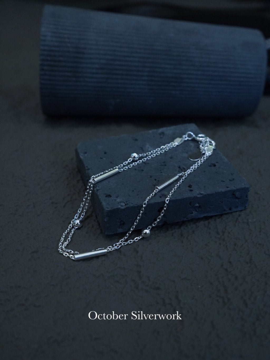 B1570 Sterling Silver Double-Chain Bracelet
