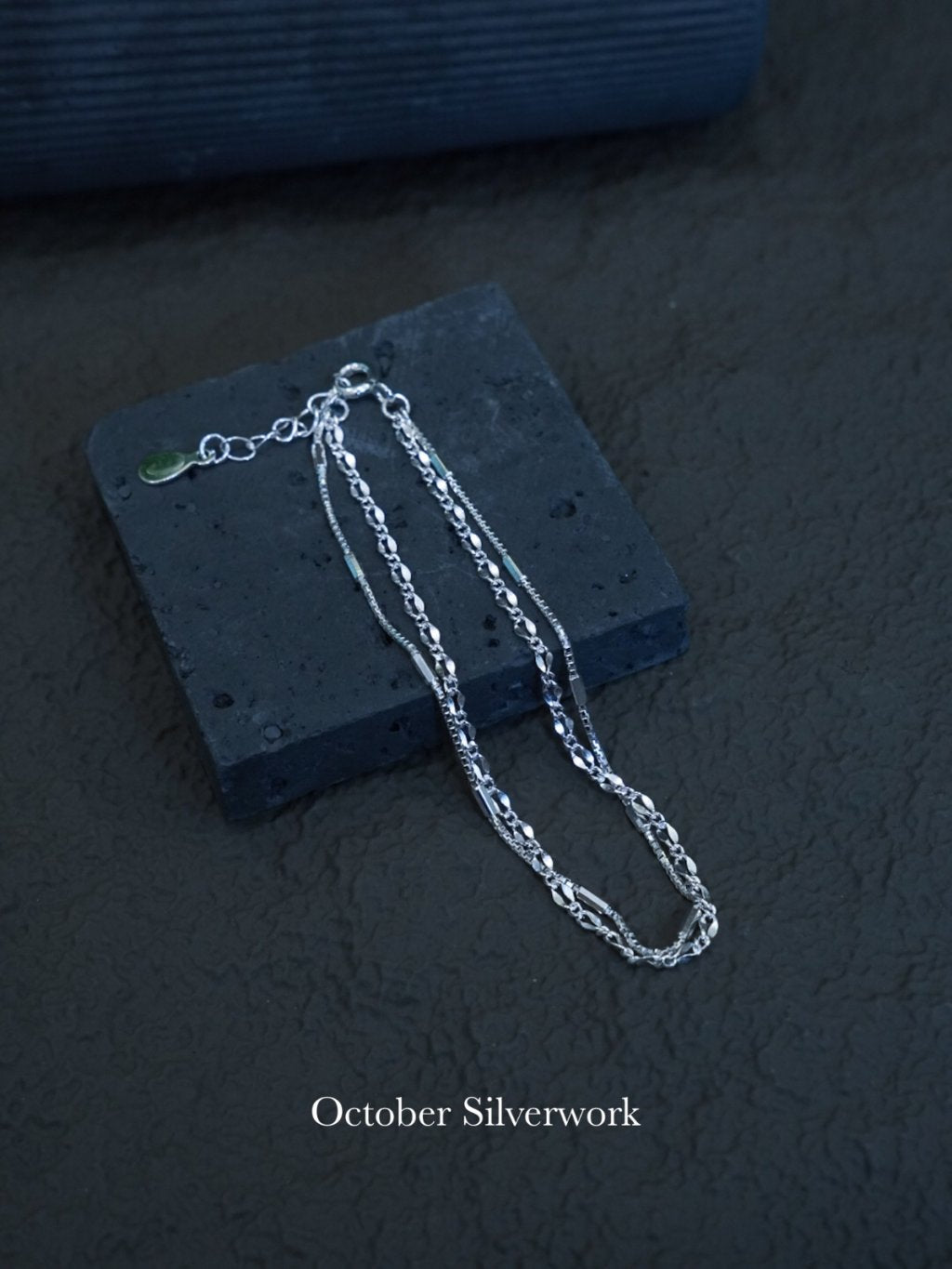 B1571 Ripple Double Chain Bracelet