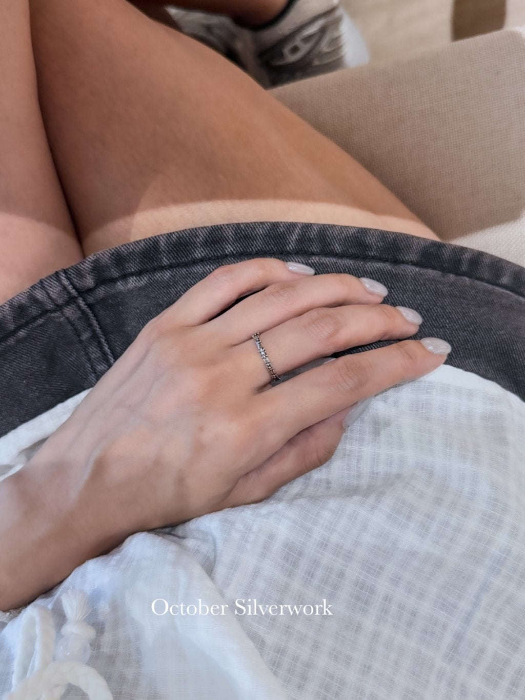 R1794 Distressed Chrome Hearts Baby Ring