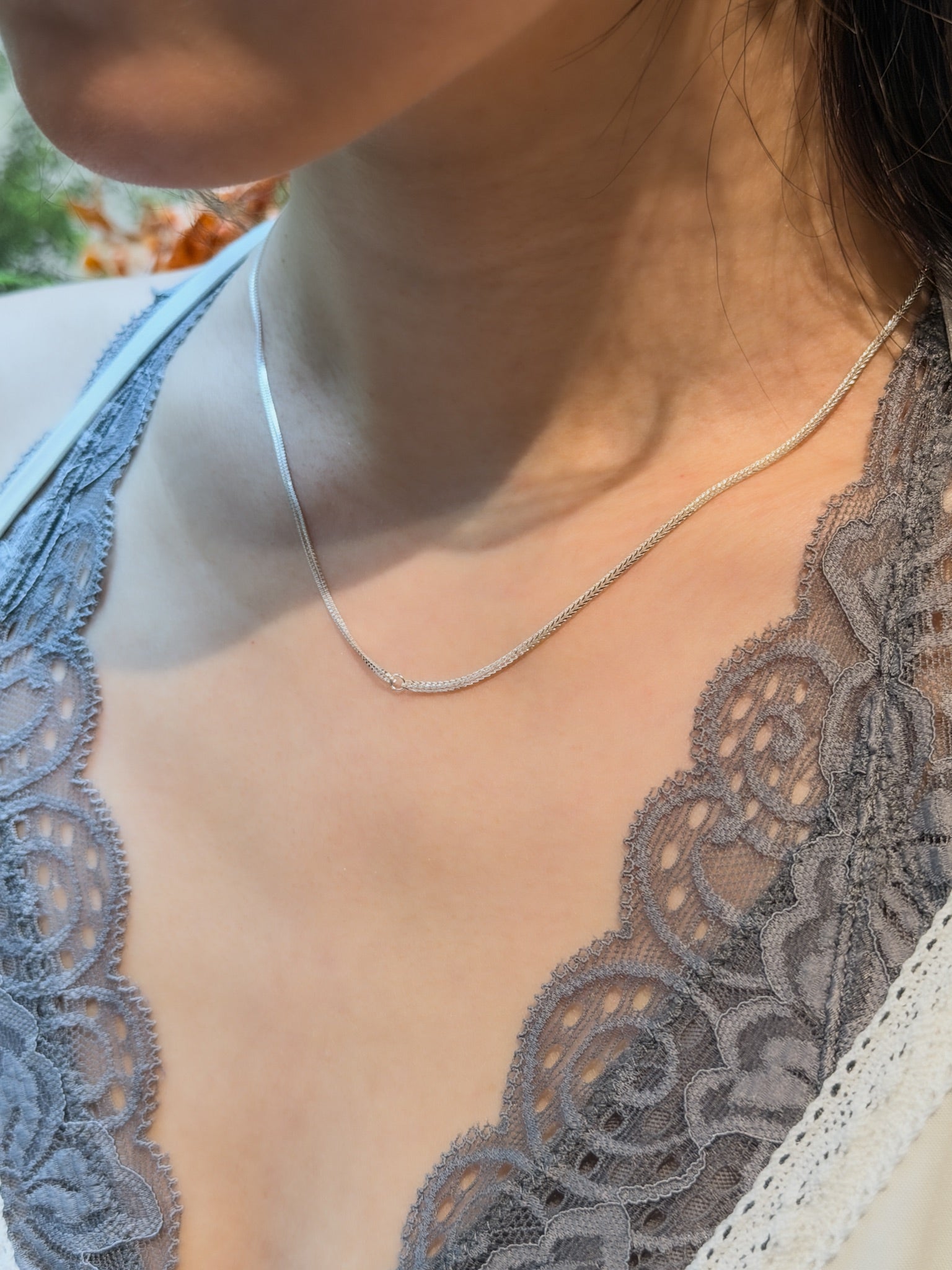 N1363 Braided Chain and Box Chain Necklace