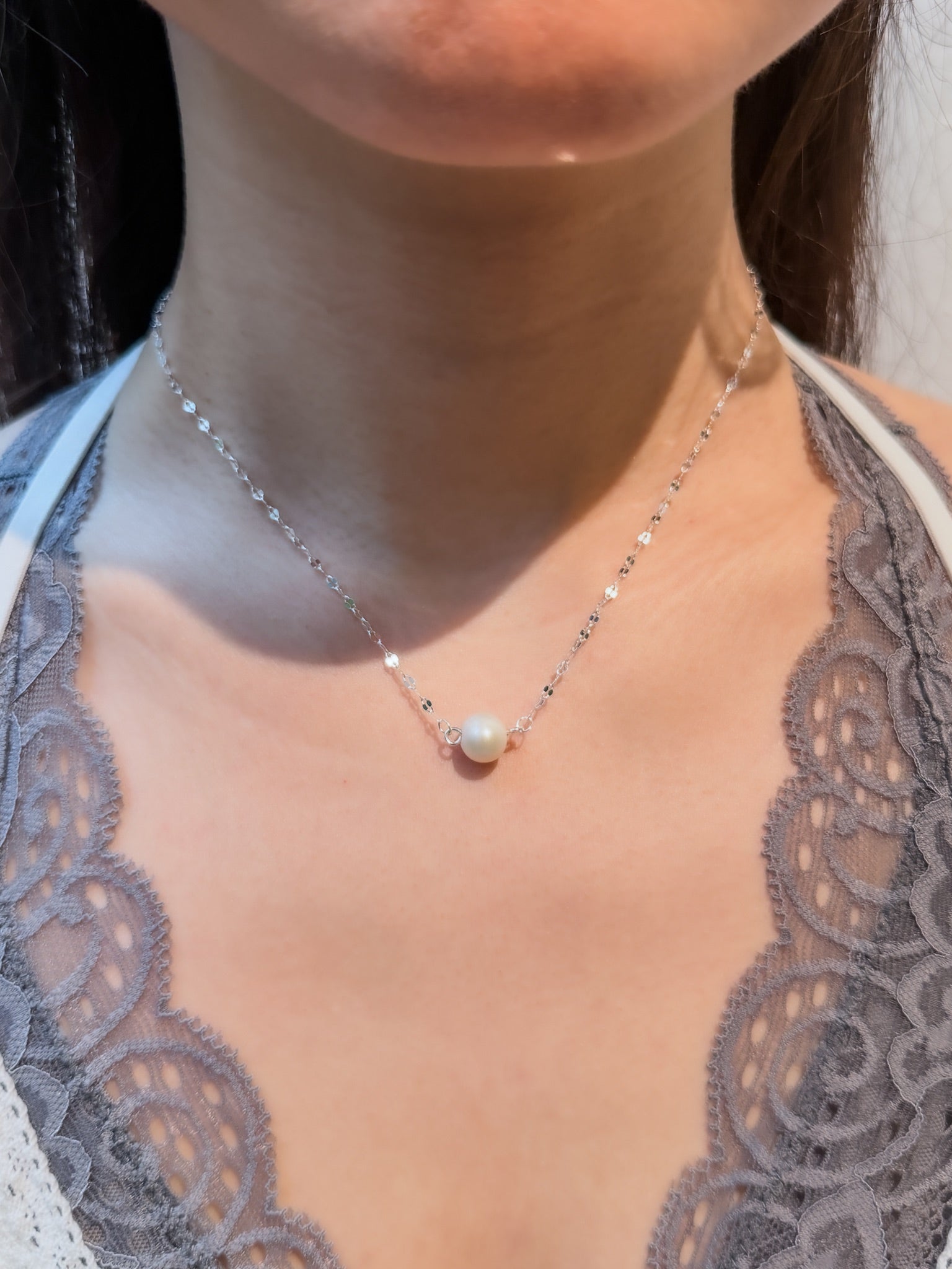 N1364 Natural Pearl Petal Necklace
