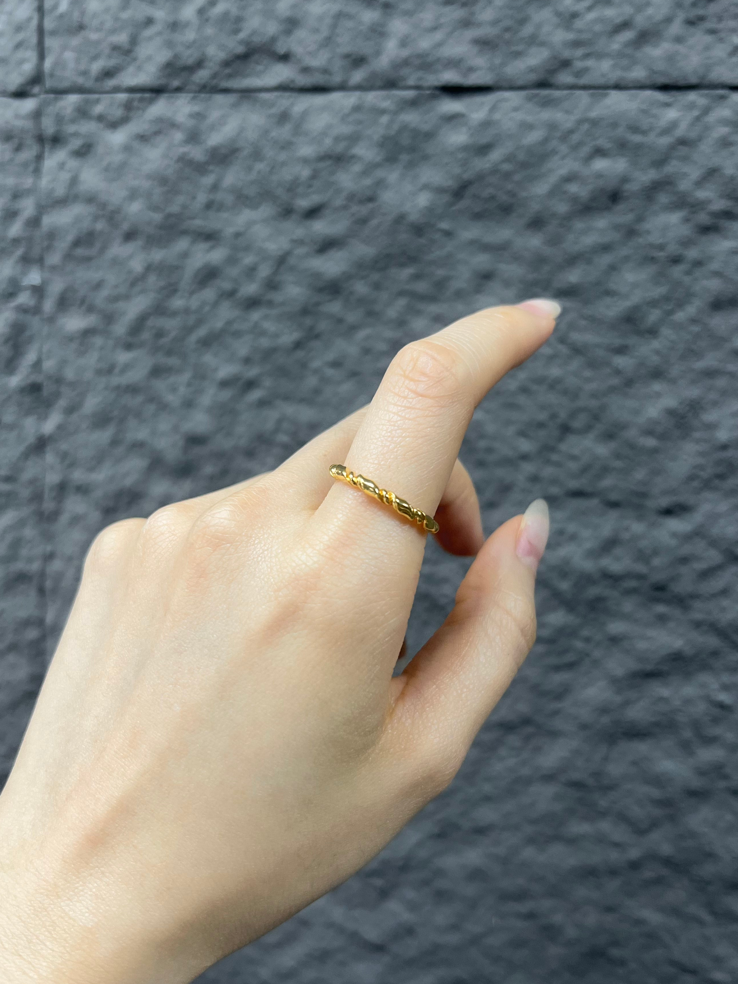 R1373 Twisted Rope Sterling Silver Gold-Plated Ring