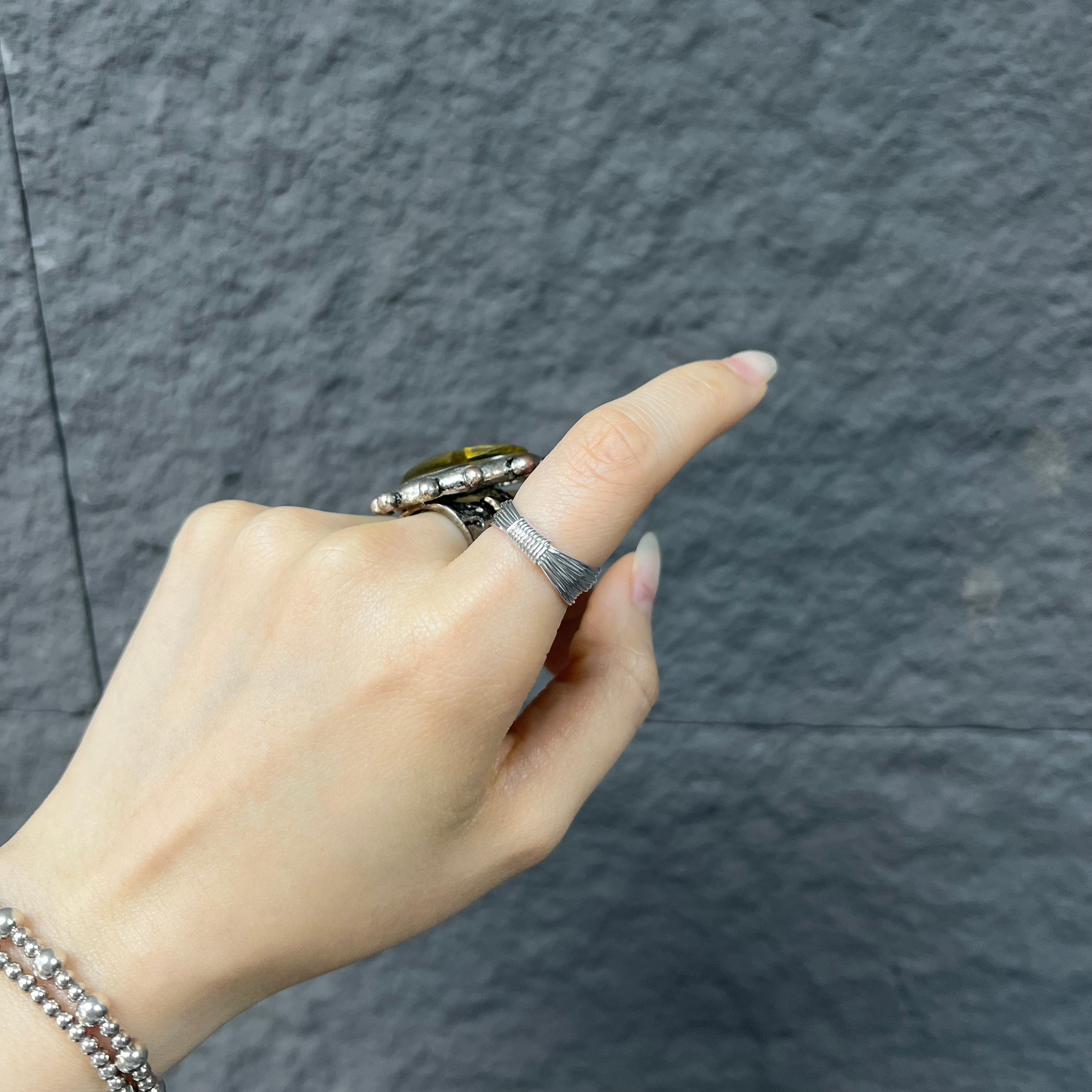 R1507 Multi-layered Matte Brushed Sterling Silver Ring