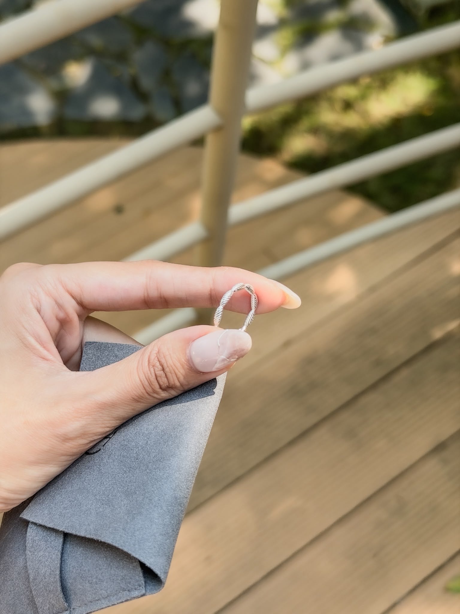 R1804 Rice Grain Straight-Pattern Ring